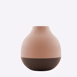 POINT VIRGULE Vase en fibre de bambou - 181 x 19 cm - Rose poudré et gris foncé