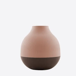 POINT VIRGULE Vase en fibre de bambou - 181 x 19 cm - Rose poudré et gris foncé