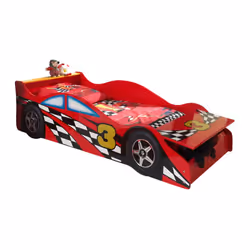 Lit 70x140 Race Sommier inclus Vipack Car beds - Rouge Marque : Vipack Gamme : Car Beds Matériaux : Panneaux MDF Couleur : Ro ...
