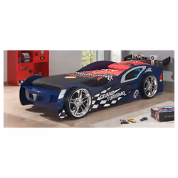 Lit 90x200 Grand Turismo Sommier inclus Vipack Car beds - Bleu Marque : Vipack Gamme : Car Beds Matériaux : Panneaux MDF Coul ...