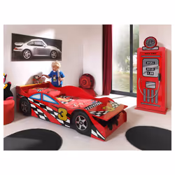 Lit 70x140 Race sommier inclus et Armoire 1 porte pompe à essence Vipack Car Beds - Rouge Marque : Vipack Gamme : Car Beds Ma ...