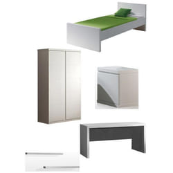 Chambre Complète Enfant 5P Lara Blanc