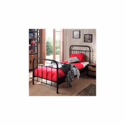 Offrez-vous ce lit 1 personne noir pour embellir votre chambre. Il est fait entièrement de métal , couplé avec un design rust ...