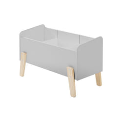 Coffre À Jouets Laqué Gris Et Pieds Bois Clair Kiddy