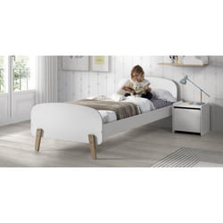 KIDDY Chambre enfant complète style scandinave en bois pin massif et MDF laqué blanc - l 90 x L 200 cm