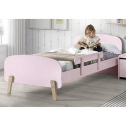 KIDDY Chambre enfant complète style scandinave en bois pin massif et MDF laqué vieux rose - l 90 x L 200 cm