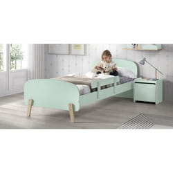 KIDDY Chambre enfant complète style scandinave en bois pin massif et MDF laqué vert menthe - l 90 x L 200 cm