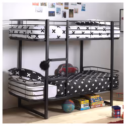 Lit Superposé 90x200 Sommier Inclus Vipack Oscar - Noir Marque : Vipack Gamme : Oscar Matériaux : Métal Couleur : Noir Produi ...