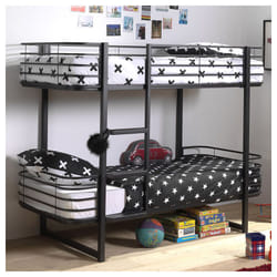 Les Tendances - Lit Superposé 90x200 Sommier Inclus Vipack Oscar - Noir