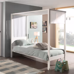 De style scandinave, ce lit à baldaquin est tout simplement exceptionnel. Très séduisant et particulier, n'hésitez pas à inst ...