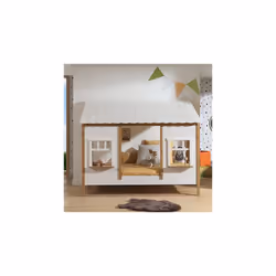 Le lit maison enfant avec sommier en pin blanc et naturel est le meuble idéal à installer dans la chambre de votre enfant. La ...
