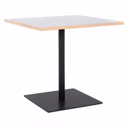 Table carrée BABA blanche et structure noire - Dimensions : 80x80x755 cm