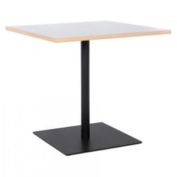 Table carrée BABA blanche et structure noire - Dimensions : 80x80x755 cm