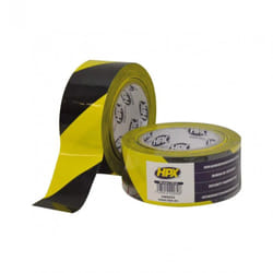 HPX - Ruban de signalisation, balisage et de sécurité, adhésif jaune et noir, 50 mm x 33m