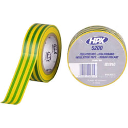 Ruban isolant PVC TAPE 5200, jaune vert, 19 mm x 10m