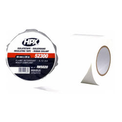 HPX - Ruban pvc Blanc pour électricien 50mm x 20m IW5020