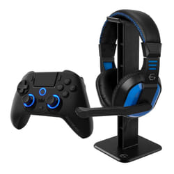 EgoGear SBP30-P4-BK accessoire de jeux vidéo Noir, Bleu Bluetooth Manette de jeu + casque Numérique PlayStation 4