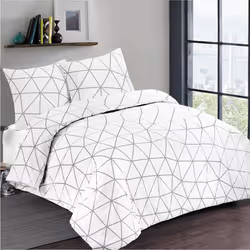 VISION Parure de couette Hugo - 100% coton - 1 housse de couette 140 x 200 cm + 1 taie doreiller 65 x 65 cm - Blanc