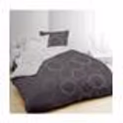 VISION Parure de couette Lenny - 100% coton - 1 housse de couette 260 x 240 cm + 2 taies 65 x 65 cm - Gris anthracite