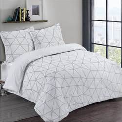 VISION Parure de couette Hugo - 100% coton - 1 housse de couette 240 x 260 cm + 2 taies doreiller 65 x 65 cm - Blanc et noir