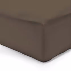Vision - Drap housse Chocolat - 200x200cm - 100% coton