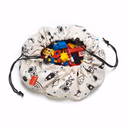 Play&amp;Go Space Mini, Sac de rangement de jouets, Noir, Blanc, Mural, Garçon/Fille, Image, Rond