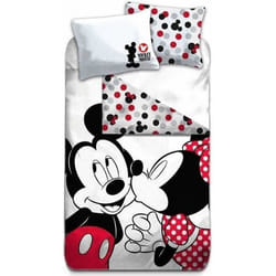 Parure de lit - Disney - Mickey et Minnie - 140x200 cm - Microfibre - Lavable en machine