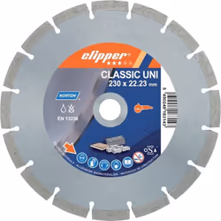 Lame de diamant classique Uni • Disque de diamant pour meuleuses d'angle • Il est recommandé à mi-dur pour les matériaux soup ...