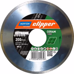 Disque de diamant de coupe Ceram XJ • Fermeture de pointe • Pour la coupe humide sur les scies à table et machine à couper le ...