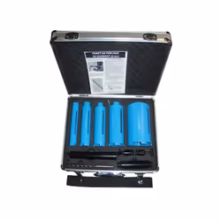 Description générale Valise de 5 forets coupe à sec pour perceuse et moteur de carottage portatif, spécialement conçue pour l ...
