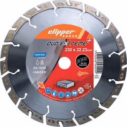 Duo Extreme lame diamant + • 15 mm de haut Duo segments spéciaux avec 230 mm • La nouvelle technologie du segment grâce à de ...