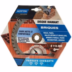 Disque diamant courant segmenté pour brique NORTON, Diam.115 mm