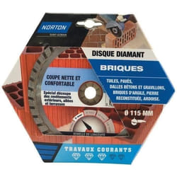 Disque diamant courant segmenté pour brique NORTON, Diam.115 mm