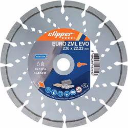 Disque à tronçonner diamant EURO.ZML Ø 125 hauteur de segment 12 mm épaisseur 2,2 mm alésage 22,2 mm