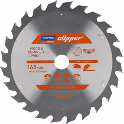 LAME CARBURE DÉBIT 165 X2.6/1.6 X20 Z24 NORTON CLIPPER - 70184608046