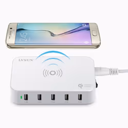 Station de Recharge Intelligente 5 Ports USB 60 Watts (Blanc)