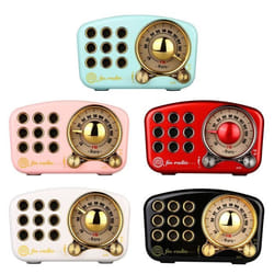 Mini Haut-Parleur Bluetooth - R919-B - Design Rétro - Radio FM - Autonomie 9h - Couleur Blanc