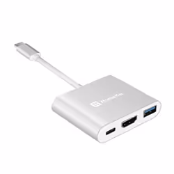 XtremeMac XAH-HUC-03, Avec fil, USB 3.2 Gen 1 (3.1 Gen 1) Type-C, Aluminium, Blanc, Aluminium, 3840 x 2160 pixels