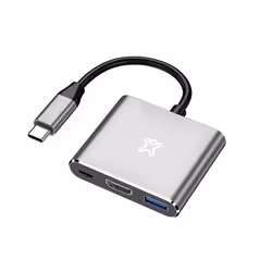 XtremeMac XWH-HUB3-13, USB Type-C, Argent, 4K Ultra HD, HDMI, USB 3.2 Gen 2 (3.1 Gen 2) Type-A, USB Type-C, Aluminium, Round  ...