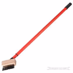 Brosse à désherber pour terrasses - SILVERLINE - 617586 - 3 rangées de fils en acier - Manche télescopique