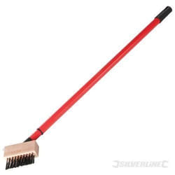Brosse à désherber pour terrasses - SILVERLINE - 617586 - 3 rangées de fils en acier - Manche télescopique
