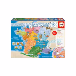 Puzzle Enfant - Carte De France : Les Departements Et Regions - 150 Pieces - Jeu Educatifs