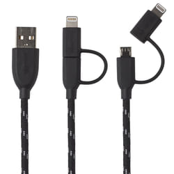Boompods DCBLK câble USB 1 m USB A Micro-USB B/Lightning Noir