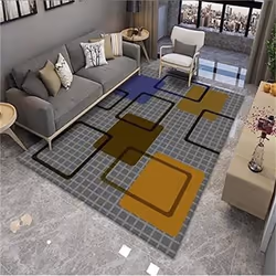 Tapis - GENERIC - Rectangulaire - Motif Géométrique - Gris - Style Scandinave - Doux