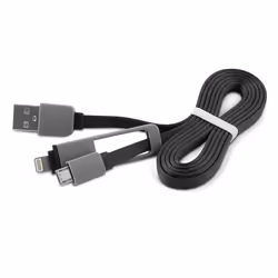 1Life CABLE USB(A) A LIGHTNING/MICROUSB 1M NEGRO, 1 m, USB A, Micro-USB A, Noir, Gris