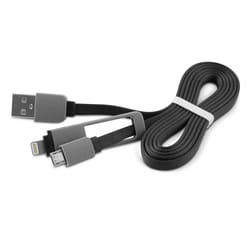 1Life CABLE USB(A) A LIGHTNING/MICROUSB 1M NEGRO câble USB USB A Micro-USB A Noir, Gris