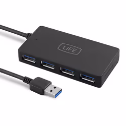 1Life usb:hub 4, USB 3.2 Gen 1 (3.1 Gen 1) Type-A, 5000 Mbit/s, Noir, 0,145 m, 76 mm, 40 mm