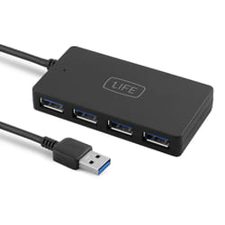 1Life usb:hub 4 5000 Mbit/s Noir