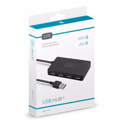 1Life usb:hub 4 5000 Mbit/s Noir