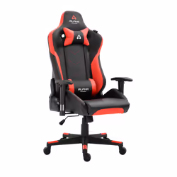 Alpha Gamer AGZETA-BK-R Siège pour jeu vidéo Siège de jeu sur PC Siège rembourré Noir, Rouge